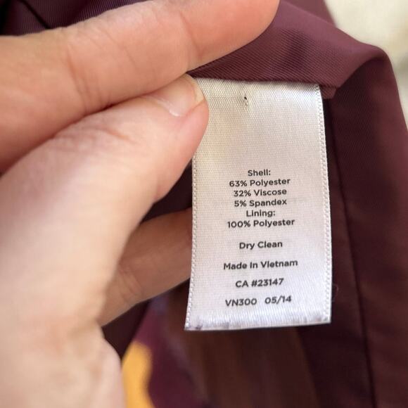 Talbots Burgundy Red Button Front Knee Length Peacoat - Picture 5 of 9